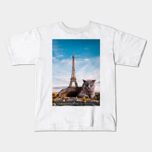 Eiffel Cat Kids T-Shirt